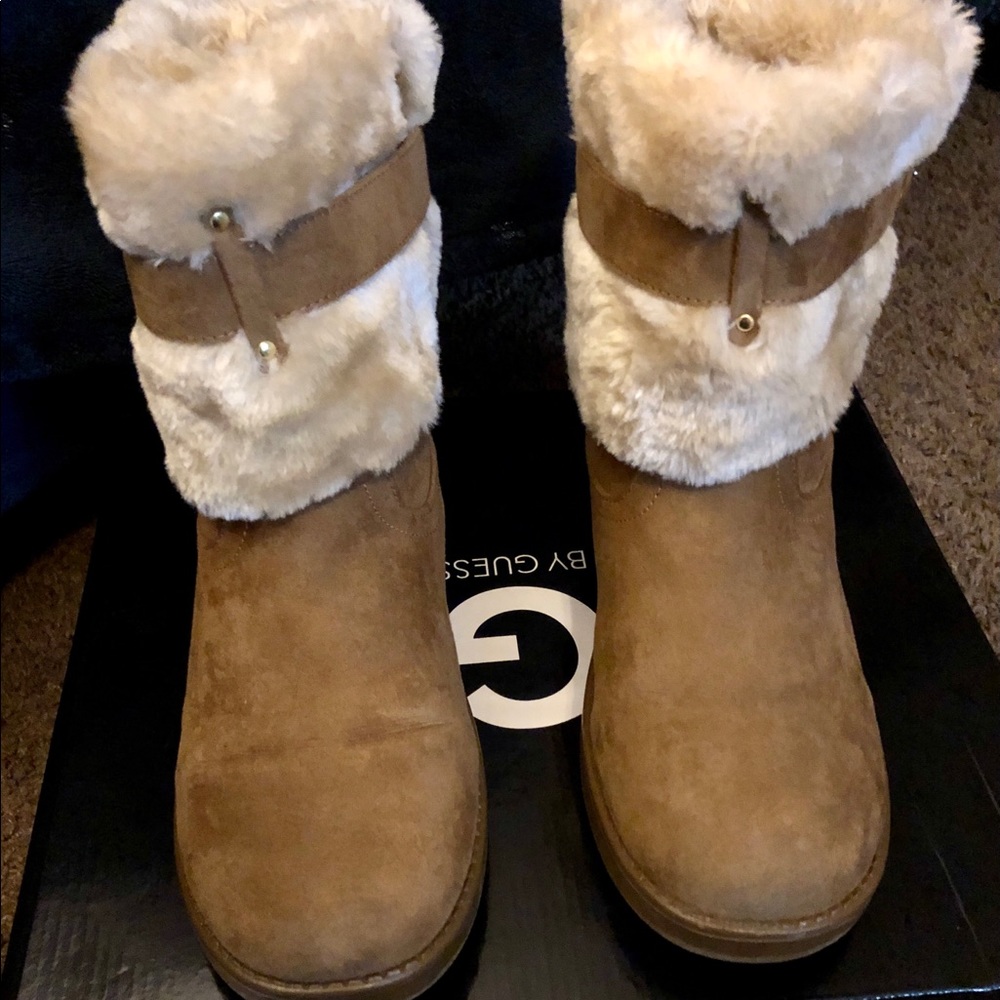 G by Guess Aussie boots tan gold hardware